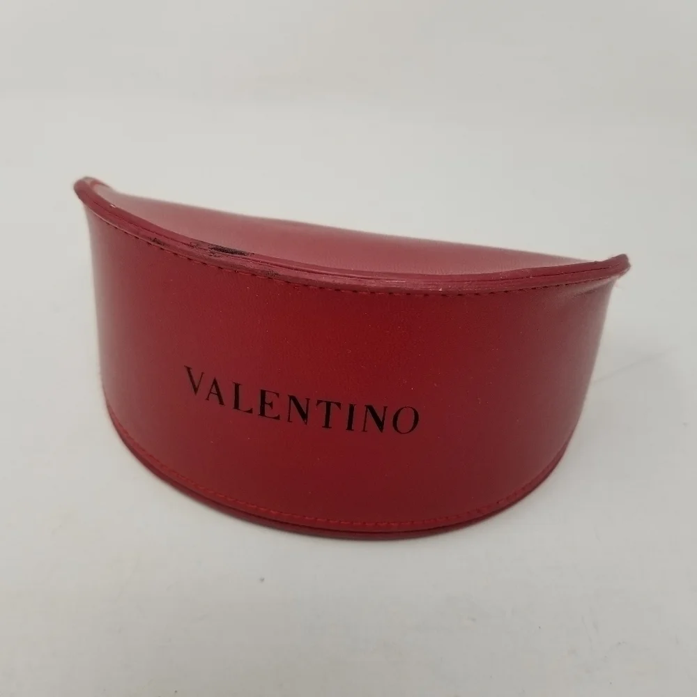 Valentino Leather Sun Glass Eye Glasses Spectacle Case Red Unisex